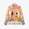 Sandro X Louis Barthélemy Graphic-print Silk Shirt -Mode Charm Shop R04102659 ROSES M