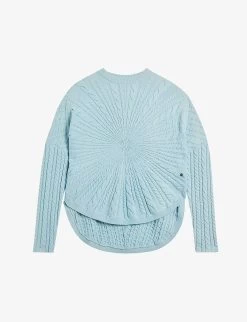 Ted Baker Kimila Circular Cable-knit Wool And Recycled-polyamide Blend Jumper