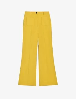 CLAUDIE PIERLOT Player Flared-leg Mid-rise Wool-blend Trousers