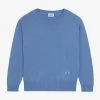 CLAUDIE PIERLOT Madi Logo-embroidered Cashmere Jumper 2 CLAUDIE PIERLOT Madi Logo-embroidered Cashmere Jumper -Mode Charm Shop R04103311 BLEUS M