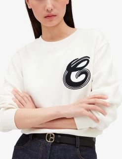 CLAUDIE PIERLOT Logo-embroidered Cotton-blend Jumper -Mode Charm Shop R04103322 NATURELS ALT04