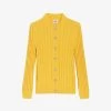CLAUDIE PIERLOT Buttoned Cable-knit Cotton-blend Cardigan -Mode Charm Shop R04103350 JAUNESORANGES M