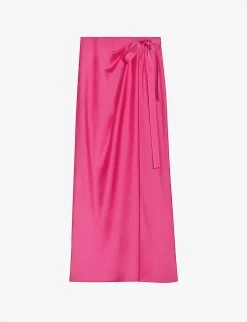 CLAUDIE PIERLOT Saphir Bow-detail Woven Wrap Skirt