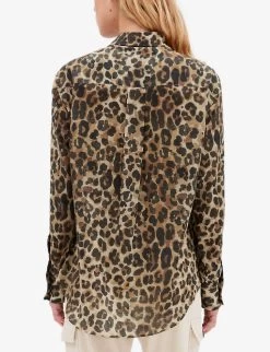 CLAUDIE PIERLOT Calisseleo Leopard-print Long-sleeve Cotton Shirt 10 CLAUDIE PIERLOT Calisseleo Leopard-print Long-sleeve Cotton Shirt -Mode Charm Shop R04103388 DIVERS ALT03