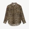 CLAUDIE PIERLOT Calisseleo Leopard-print Long-sleeve Cotton Shirt -Mode Charm Shop R04103388 DIVERS M