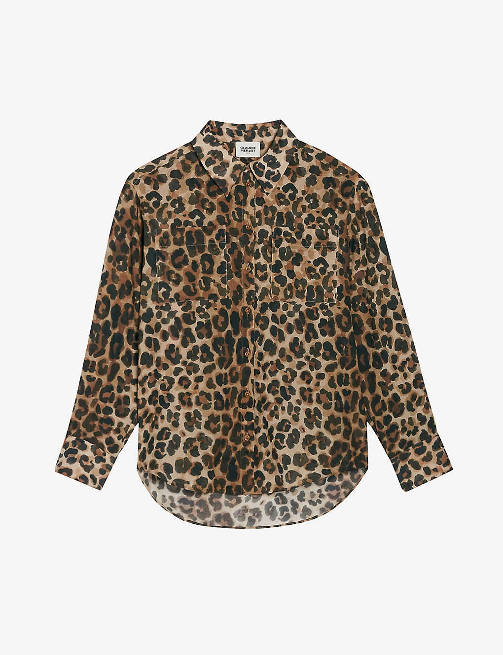 CLAUDIE PIERLOT Calisseleo Leopard-print Long-sleeve Cotton Shirt 3 CLAUDIE PIERLOT Calisseleo Leopard-print Long-sleeve Cotton Shirt