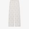 CLAUDIE PIERLOT Mimosa Floral-embroidered Wide-leg Mid-rise Woven Trousers