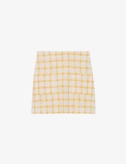 CLAUDIE PIERLOT Check-pattern Patch Pocket Cotton Mini Skirt