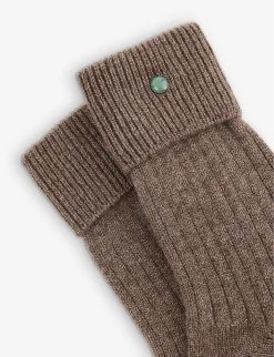 Gemstone-embellished Stretch-cashmere Socks -Mode Charm Shop R04103819 COCOA ALT01
