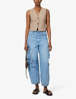 Hailey Patch-pocket Straight-leg High-rise Jeans -Mode Charm Shop R04104675 WORNWASH ALT01