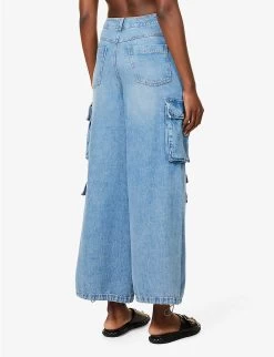 Hailey Patch-pocket Straight-leg High-rise Jeans -Mode Charm Shop R04104675 WORNWASH ALT03