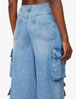 Hailey Patch-pocket Straight-leg High-rise Jeans -Mode Charm Shop R04104675 WORNWASH ALT05