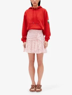 CLAUDIE PIERLOT Sister Floral-print Gathered-effect Cotton Mini Skirt -Mode Charm Shop R04104824 DIVERS ALT01