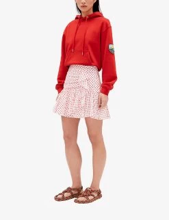 CLAUDIE PIERLOT Sister Floral-print Gathered-effect Cotton Mini Skirt -Mode Charm Shop R04104824 DIVERS ALT02