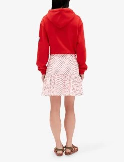 CLAUDIE PIERLOT Sister Floral-print Gathered-effect Cotton Mini Skirt -Mode Charm Shop R04104824 DIVERS ALT03