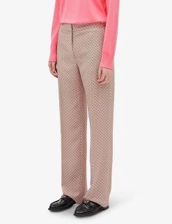 CLAUDIE PIERLOT Palace Geometric Floral-print Woven Trousers -Mode Charm Shop R04105509 DIVERS ALT02