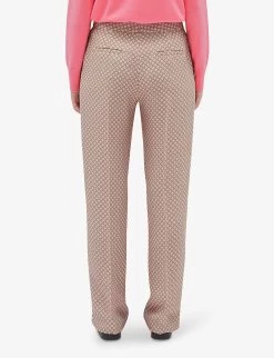 CLAUDIE PIERLOT Palace Geometric Floral-print Woven Trousers -Mode Charm Shop R04105509 DIVERS ALT03