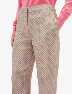 CLAUDIE PIERLOT Palace Geometric Floral-print Woven Trousers -Mode Charm Shop R04105509 DIVERS ALT04