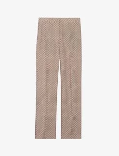 CLAUDIE PIERLOT Palace Geometric Floral-print Woven Trousers