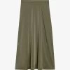 CLAUDIE PIERLOT Satin-texture Mid-rise Regular-fit Woven Midi Skirt -Mode Charm Shop R04108114 VERTS M
