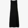 Sleeveless Relaxed-fit Cotton Midi Dress -Mode Charm Shop R04109277 BLACK M