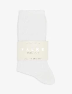 Falke Bold Dot Jacquard-pattern Calf-rise Stretch-organic Cotton-blend Socks