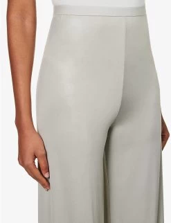 Farrah Wide-leg Mid-rise Stretch-jersey Trousers -Mode Charm Shop R04111582 DARKPEARL ALT04