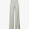 Farrah Wide-leg Mid-rise Stretch-jersey Trousers -Mode Charm Shop R04111582 DARKPEARL M