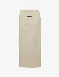ESSENTIALS Brand-tab Cotton Midi Skirt