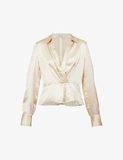 Rennes Peplum-hem Silk-satin Top