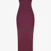 Lucia Strapless Bustier Stretch-woven Maxi Dress -Mode Charm Shop R04119355 GRAPE M