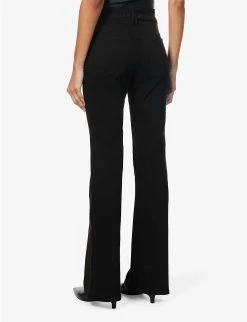 GOOD AMERICAN Good Legs Flared Mid-rise Stretch-denim Jeans -Mode Charm Shop R04120041 BLACK001 ALT03