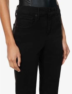 GOOD AMERICAN Good Legs Flared Mid-rise Stretch-denim Jeans -Mode Charm Shop R04120041 BLACK001 ALT04