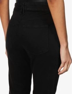 GOOD AMERICAN Good Legs Flared Mid-rise Stretch-denim Jeans -Mode Charm Shop R04120041 BLACK001 ALT05