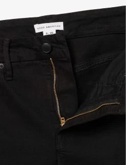 GOOD AMERICAN Good Legs Flared Mid-rise Stretch-denim Jeans -Mode Charm Shop R04120041 BLACK001 ALT06