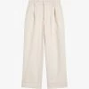 Ted Baker Steviey Wide-leg Mid-rise Cotton Trousers -Mode Charm Shop R04121170 LTNUDE M