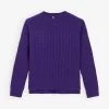 THE KOOPLES Boat-neck Knitted Wool-blend Jumper -Mode Charm Shop R04121428 PUR01 M