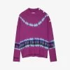 Zadig & Voltaire Malta Tie-dye Cashmere Jumper -Mode Charm Shop R04121839 MAUVE M