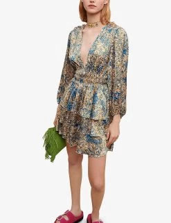 Maje Ritaca Abstract-pattern Woven Mini Dress -Mode Charm Shop R04125518 IMPRIME ALT02