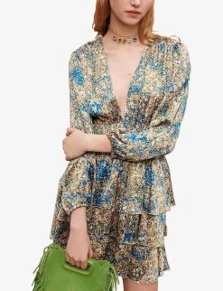 Maje Ritaca Abstract-pattern Woven Mini Dress -Mode Charm Shop R04125518 IMPRIME ALT04