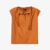 Soeur Tanger Ruffle-trim Cotton Blouse -Mode Charm Shop R04125792 ORANGE M