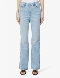 GOOD AMERICAN Good Curve Flared Mid-rise Stretch-denim Jeans -Mode Charm Shop R04125899 INDIGO436 ALT03