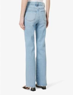 GOOD AMERICAN Good Curve Flared Mid-rise Stretch-denim Jeans -Mode Charm Shop R04125899 INDIGO436 ALT04