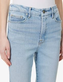 GOOD AMERICAN Good Curve Flared Mid-rise Stretch-denim Jeans -Mode Charm Shop R04125899 INDIGO436 ALT05