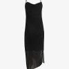 AllSaints Ulla Square-neck Draped Stretch Recycled-polyester Midi Dress -Mode Charm Shop R04127015 BLACK M