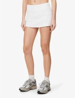 Lululemon Pace Rival Drawstring-waist Stretch-woven Mini Skirt -Mode Charm Shop R04127287 WHITE ALT02