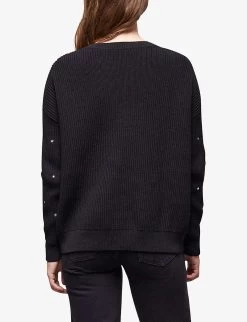 THE KOOPLES Embellished Ribbed-knit Jumper -Mode Charm Shop R04127711 BLA01 ALT03