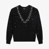 THE KOOPLES Embellished Ribbed-knit Jumper -Mode Charm Shop R04127711 BLA01 M