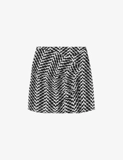 THE KOOPLES Graphic-print Draped Woven Mini Skirt