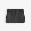 THE KOOPLES Side-spit Leather Mini Skirt -Mode Charm Shop R04127964 BLA01 M
